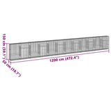 NNEVL Gabion Basket with Cover 1200x50x150 cm Galvanised Iron