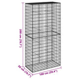 NNEVL Gabion Basket with Cover 100x50x200 cm Galvanised Iron