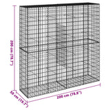 NNEVL Gabion Basket with Cover 200x50x200 cm Galvanised Iron