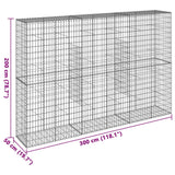NNEVL Gabion Basket with Cover 300x50x200 cm Galvanised Iron