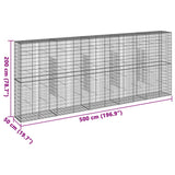NNEVL Gabion Basket with Cover 500x50x200 cm Galvanised Iron