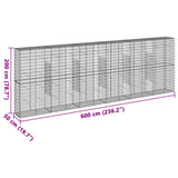NNEVL Gabion Basket with Cover 600x50x200 cm Galvanised Iron