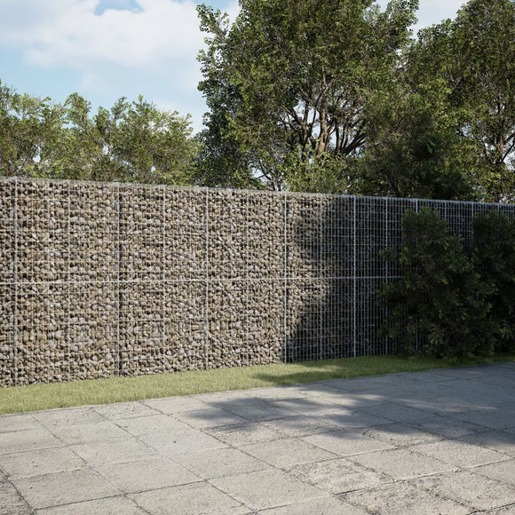 NNEVL Gabion Basket with Cover 600x50x200 cm Galvanised Iron