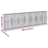 NNEVL Gabion Basket with Cover 700x50x200 cm Galvanised Iron