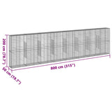 NNEVL Gabion Basket with Cover 800x50x200 cm Galvanised Iron