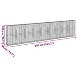 NNEVL Gabion Basket with Cover 900x50x200 cm Galvanised Iron