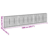 NNEVL Gabion Basket with Cover 1000x50x200 cm Galvanised Iron