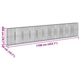 NNEVL Gabion Basket with Cover 1100x50x200 cm Galvanised Iron