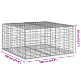 NNEVL Gabion Basket with Cover 100x100x50 cm Galvanised Iron