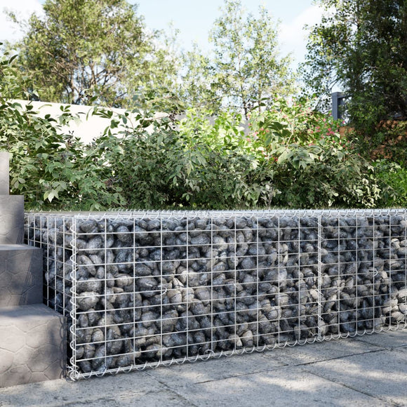 NNEVL Gabion Basket with Cover 100x100x50 cm Galvanised Iron