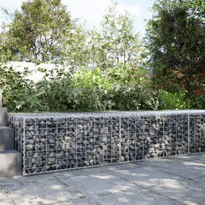 NNEVL Gabion Basket with Cover 200x100x50 cm Galvanised Iron