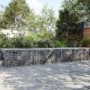 NNEVL Gabion Basket with Cover 300x100x50 cm Galvanised Iron