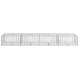 NNEVL Gabion Basket with Cover 400x100x50 cm Galvanised Iron