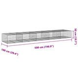 NNEVL Gabion Basket with Cover 500x100x50 cm Galvanised Iron