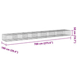 NNEVL Gabion Basket with Cover 700x100x50 cm Galvanised Iron