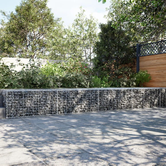 NNEVL Gabion Basket with Cover 800x100x50 cm Galvanised Iron