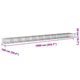 NNEVL Gabion Basket with Cover 1000x100x50 cm Galvanised Iron