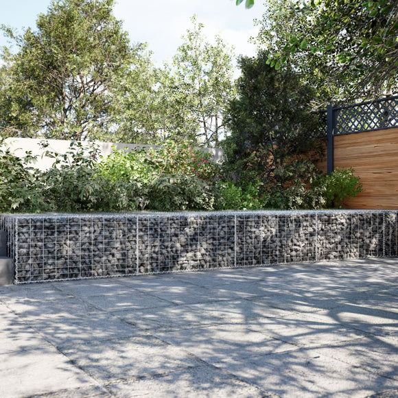 NNEVL Gabion Basket with Cover 1200x100x50 cm Galvanised Iron