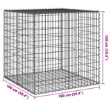 NNEVL Gabion Basket with Cover 100x100x100 cm Galvanised Iron