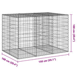 NNEVL Gabion Basket with Cover 150x100x100 cm Galvanised Iron
