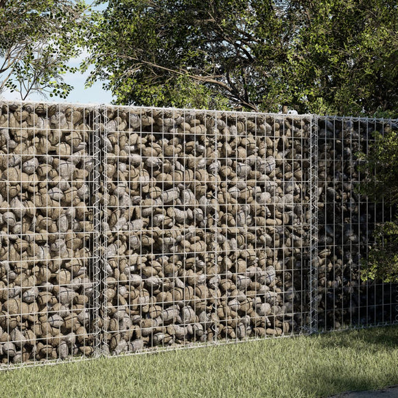 NNEVL Gabion Basket with Cover 150x100x100 cm Galvanised Iron