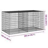 NNEVL Gabion Basket with Cover 200x100x100 cm Galvanised Iron