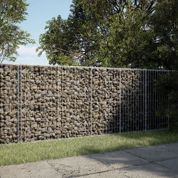 NNEVL Gabion Basket with Cover 200x100x100 cm Galvanised Iron