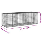 NNEVL Gabion Basket with Cover 300x100x100 cm Galvanised Iron