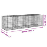 NNEVL Gabion Basket with Cover 350x100x100 cm Galvanised Iron