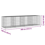 NNEVL Gabion Basket with Cover 400x100x100 cm Galvanised Iron