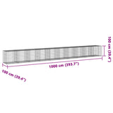 NNEVL Gabion Basket with Cover 1000x100x100 cm Galvanised Iron