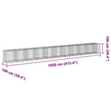 NNEVL Gabion Basket with Cover 1050x100x100 cm Galvanised Iron