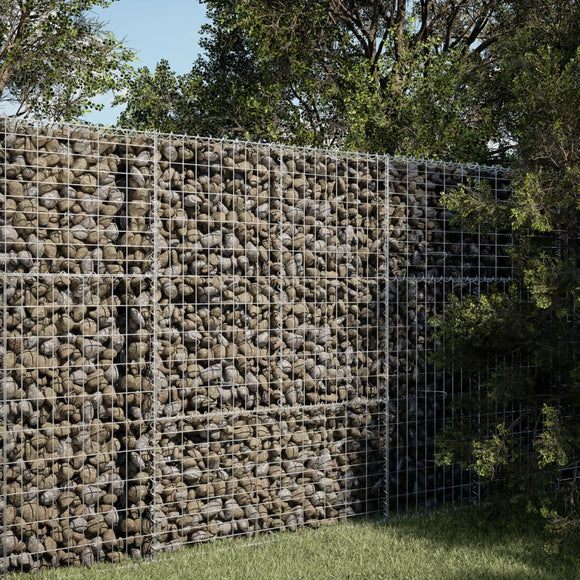 NNEVL Gabion Basket with Cover 100x100x150 cm Galvanised Iron