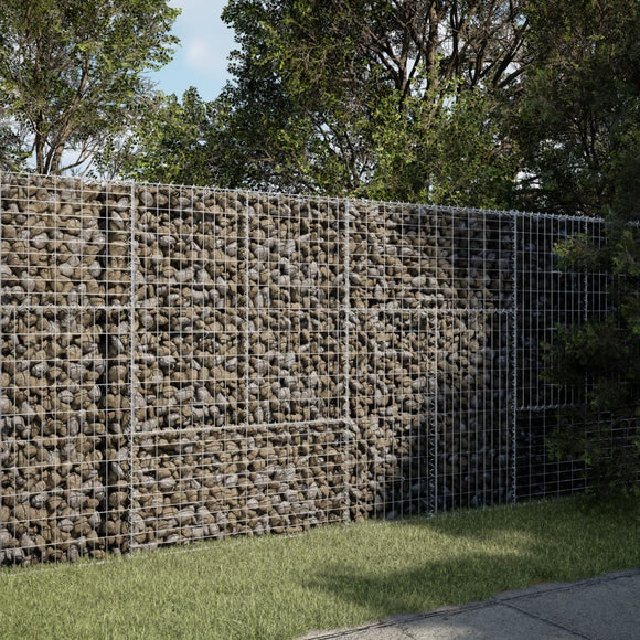 NNEVL Gabion Basket with Cover 200x100x150 cm Galvanised Iron