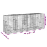 NNEVL Gabion Basket with Cover 400x100x150 cm Galvanised Iron