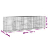 NNEVL Gabion Basket with Cover 500x100x150 cm Galvanised Iron