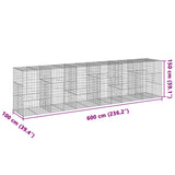 NNEVL Gabion Basket with Cover 600x100x150 cm Galvanised Iron