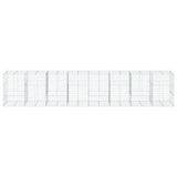 NNEVL Gabion Basket with Cover 800x100x150 cm Galvanised Iron