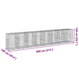 NNEVL Gabion Basket with Cover 800x100x150 cm Galvanised Iron