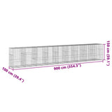 NNEVL Gabion Basket with Cover 900x100x150 cm Galvanised Iron
