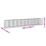 NNEVL Gabion Basket with Cover 1000x100x150 cm Galvanised Iron