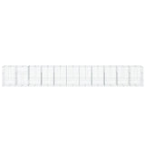 NNEVL Gabion Basket with Cover 1100x100x150 cm Galvanised Iron
