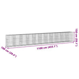 NNEVL Gabion Basket with Cover 1100x100x150 cm Galvanised Iron