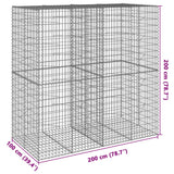 NNEVL Gabion Basket with Cover 200x100x200 cm Galvanised Iron