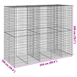 NNEVL Gabion Basket with Cover 250x100x200 cm Galvanised Iron