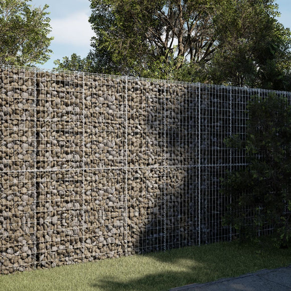 NNEVL Gabion Basket with Cover 250x100x200 cm Galvanised Iron
