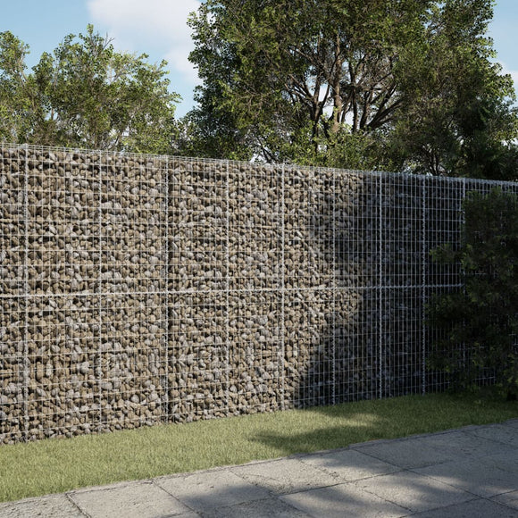 NNEVL Gabion Basket with Cover 300x100x200 cm Galvanised Iron