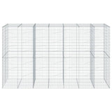 NNEVL Gabion Basket with Cover 350x100x200 cm Galvanised Iron