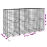 NNEVL Gabion Basket with Cover 350x100x200 cm Galvanised Iron