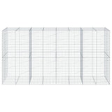 NNEVL Gabion Basket with Cover 400x100x200 cm Galvanised Iron